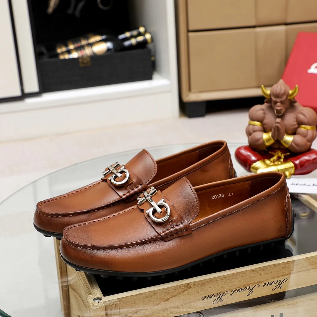 Men's shoes 💰360 🕷🕷【Ferragamo】Ferragamo Popular fashionable casual slip-on shoes🇨🇳Official website counter 1:1 production, original mold opening💯Good quality visible, imported high-end first-layer calfskin, luxurious pigskin lining🌿Very clear texture, high-quality waterproof, non-slip and wear-resistant outsole🎋High quality and low price, truly handmade🍓Color, code number 38-45